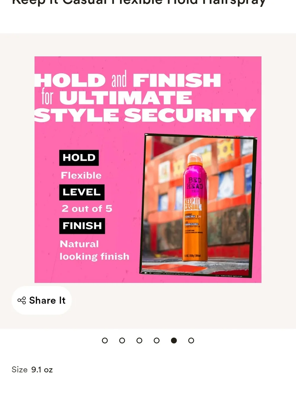 BedHead Keep It Casual Hairspray - Pink and Orange Gradient Can
